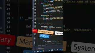 How to Create a Library Management System in Python | Python Tutorial #Shorts