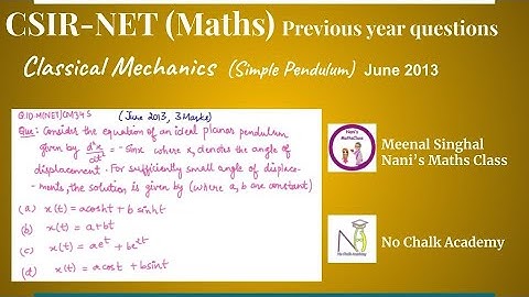 Classical Mechanics (Simple Pendulum), CSIR UGC NET Question, June 2013 (Q.ID.M(NET)CM34M)