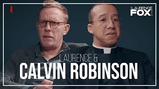 Laurence Fox in discussion with Fr Calvin Robinson