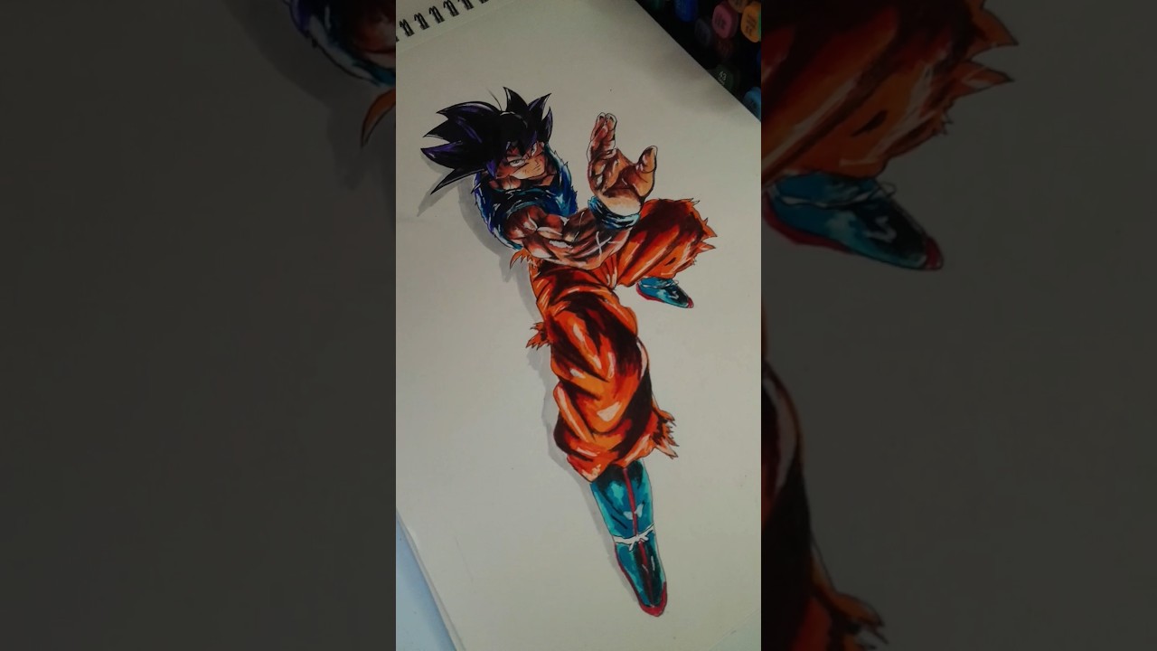Drawing Goku using alcohol markers ⚡🔥✨️ 