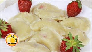 Вареники с Клубникой из Заварного Теста, Очень Вкусно! Вареники с Клубникой из Заварного Теста, Очень Вкусно!