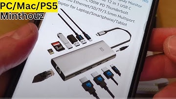 USB C Docking Station Triple Display Monitor PC:MAC:PS5 Minthouz