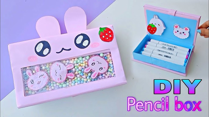 How to make a Paper Pencil Box/DIY Paper Pencil Case Idea/Easy Origami Hello  kitty pencil Box 