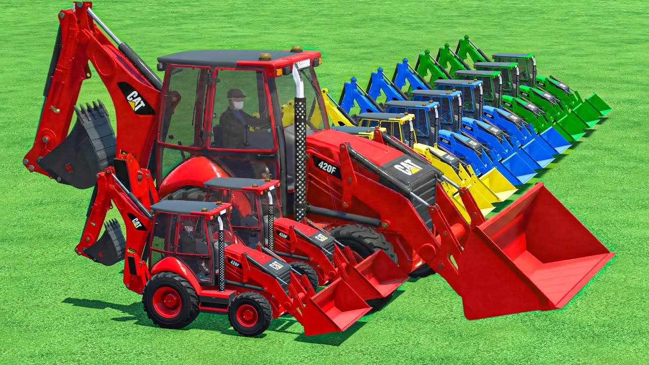 GIANT CAT BACKHOE With Colors | Work GIANT JCB Backhoe In Fs22 | Farming Simulator 22