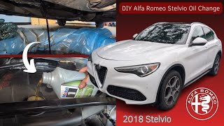 DIY Oil change 2018 Alfa Romeo Stelvio (2.0 T4 MAir) 🔧step by step🔧