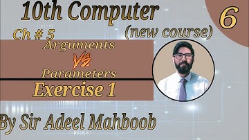 Difference between arguments and parameters | 10th class computer science new book chapter 5