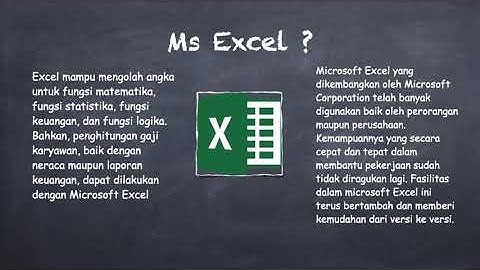 (Ms. Excel) Menerapkan logika dan operasi perhitungan data