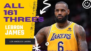 LeBron James ALL 161 Three-Pointers From 2021-22 NBA Regular Season | King of NBA
