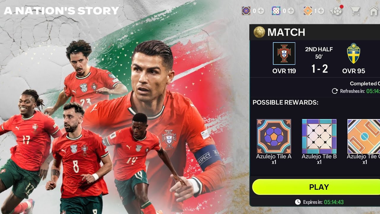 Portugal vs. Sweeden. A Nation's story: Portugal. FC Mobile 
