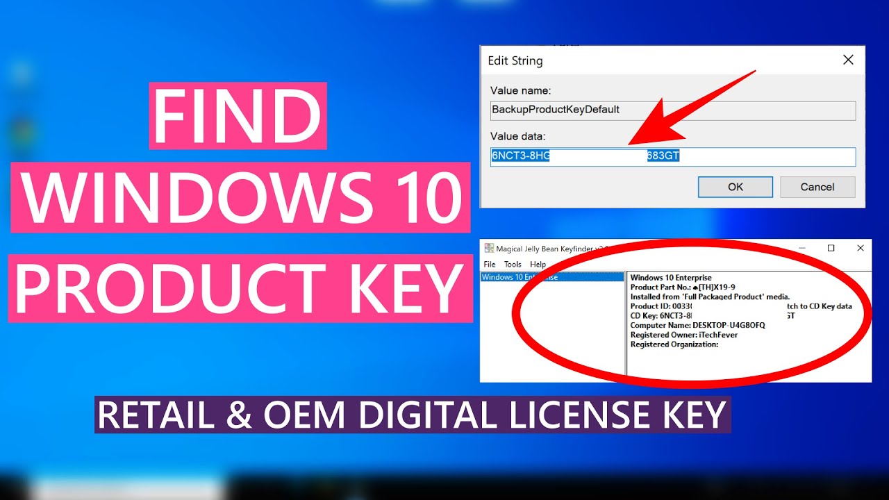 How To Find Windows 10 Product Key | Retail & Oem Digital License Key -  Youtube