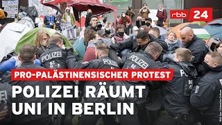 Pro-Palästina-Studenten besetzen FU Berlin - Polizei räumt Protestcamp