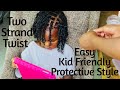 Two Strand Twists For Kids|Easy Protective Style|Natural Type 4 Hair|