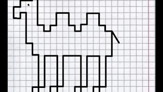 Верблюд (графический диктант по клеточкам), рисуем по клеточкам верблюда