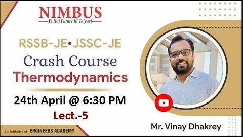 Crash Course | Thermodynamics | RSSB -JE | JSSC -JE | #ME | Lect. - 5