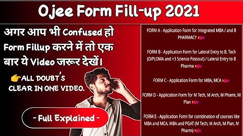 Ojee Form A-E || All DOUBT
