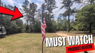 IOEN 10FT In Ground Flag Pole with Solar Light - Extra Thick 1.3-Inch Heavy Duty Flag Pole Kit for O