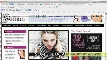 Dreamweaver Tutorial:How to create HTML5 Divs CSS3 rules from a design comp prototype tracing image