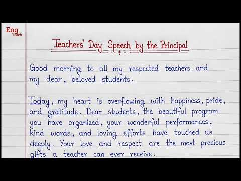 Teachers day speech by principal | teachers day speech in English | teachers Day speech | Eng Teach