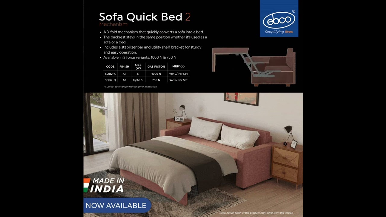 Sofa Quick Bed Fitting From Ebco 