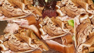 Amazing Street Chopped Meat Stall, Braised And Roast Meat At Street, Cambodian Street Food