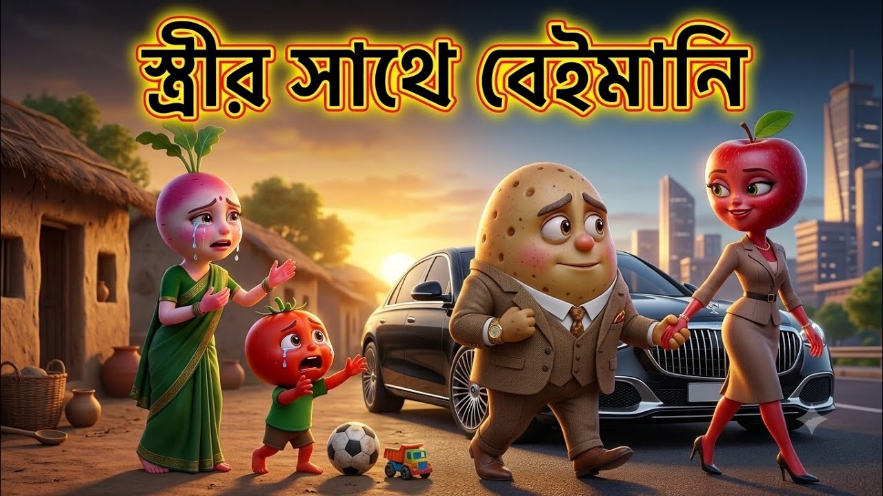 মুলিকে ছেড়ে  আপেলের সাথে সংসার 💔!আলু কি আবার ফিরে আসবে 🥹|emotional vegetables story.
