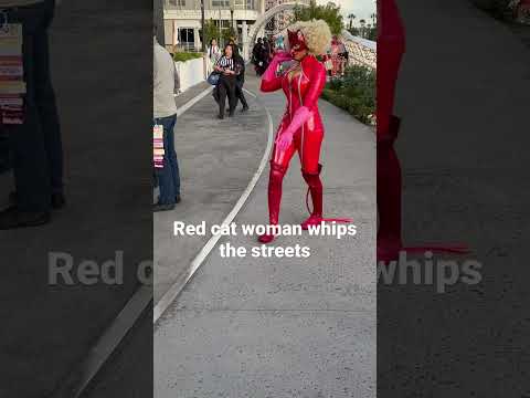 Red Catwoman whips