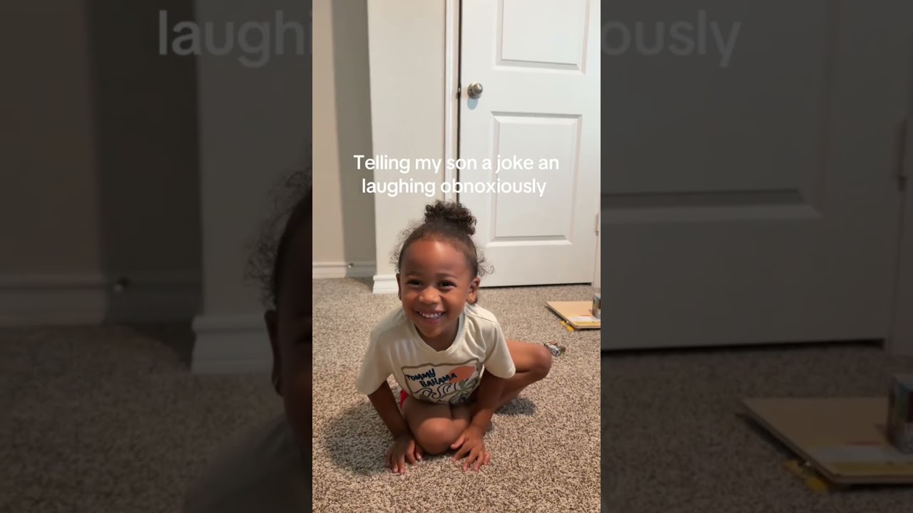 Telling my kid a joke and then laughing as crazy as possibly #funnyface #funnymoment #funnykids #kid