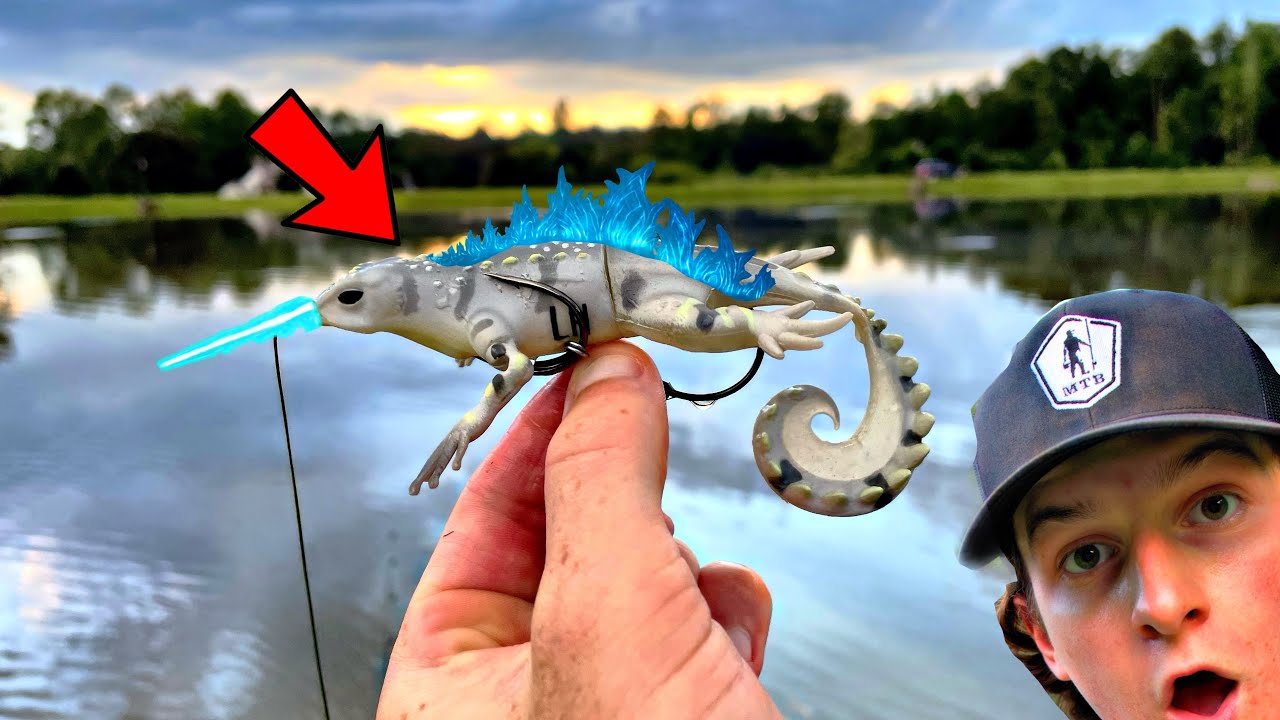 Will Bass Eat This Crazy GODZILLA LIZARD Lure? (Topwater Blowups) YouTube