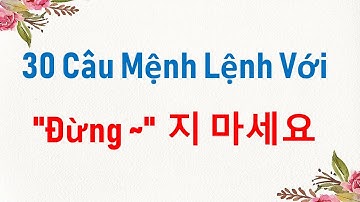 [Tập 11 - 5000 CÂU TIẾNG HÀN THÔNG DỤNG] 30 CÂU MỆNH LỆNH BẰNG TIẾNG HÀN VỚI "ĐỪNG~"  지 마세요