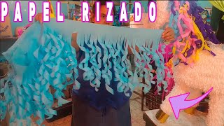 Efecto corte RIZADO ✂️ en papel CREPE para Piñatas ✂️ | Tipos de Corte en Papel
