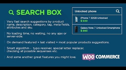 WooCommerce Search Box  - Quick Demo