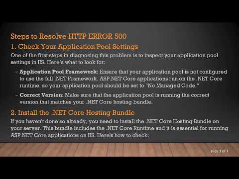 Troubleshooting HTTP ERROR 500: ASP.NET Core API on IIS Issues