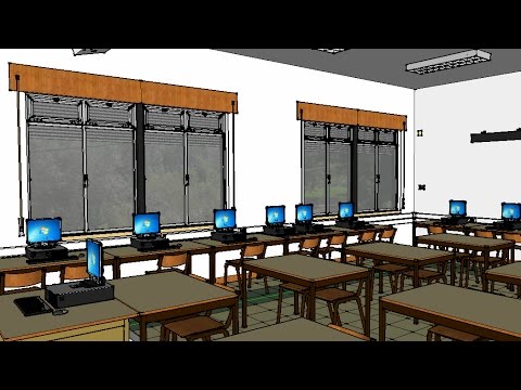 3D Classroom - Modeled with Sketchup - YouTube