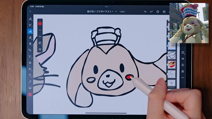 牛沢が『龍が如く８外伝』コラボグッズ用イラストを描く様子の動画