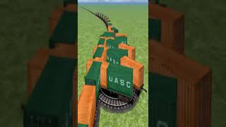 Crazy Dangerous Train Passing Through Extreme Circle Railroad 💥😱 Train Simulator BeamNG #shorts