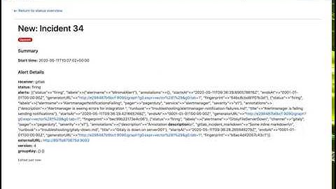 Short demo: GitLab issues link to corresponding status page view for published issues