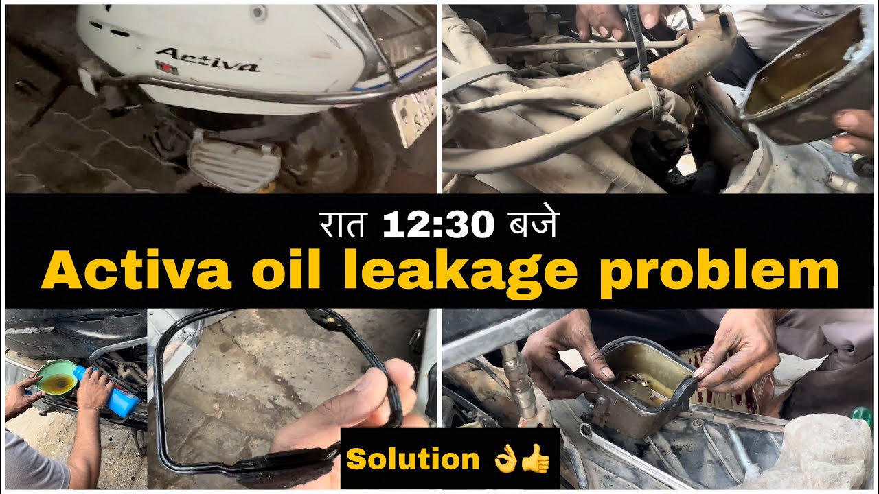Engine oil leakage problem in activa 🥲 Activa engine oil leak YouTube