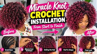 💯 human hair miracle knot crochet installation so beautiful 😻 💕