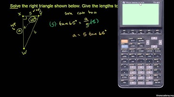 Example: Trig to solve the sides and angles of a right triangle