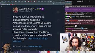 Hasan reacts to the WILL SMITH slap aftermath on Twitter