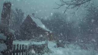 Frosty Snowstorm Sounds for Sleeping in a Village at Night┇Cold Ambience┇Howling Wind & Blowing Snow