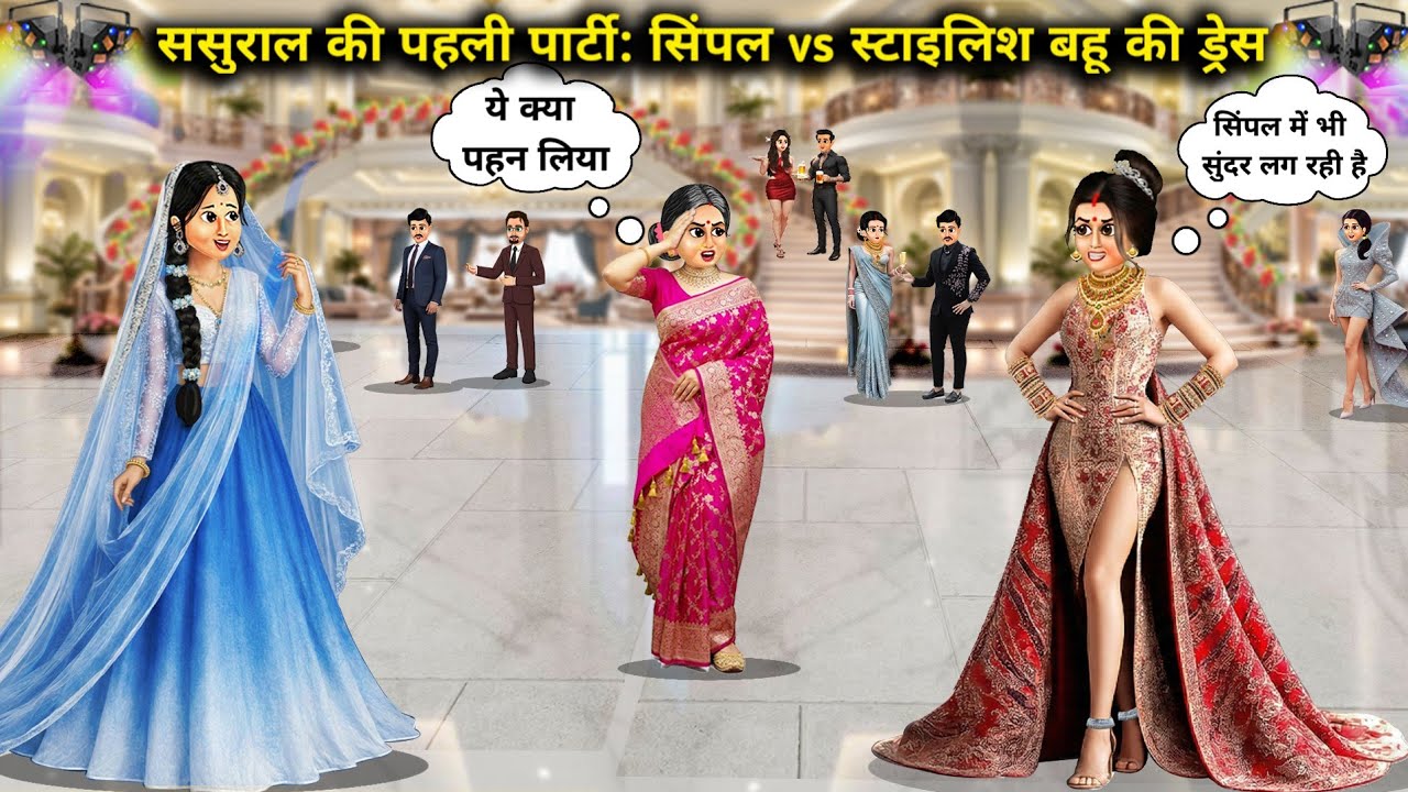 गांव vs शहरी बहु का पहनावा ll First party at in-laws' house: Simple vs s