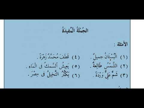 الدرس الأول ـ الجملة المفيدة من كتاب النحو الواضح تأليف علي الجارم ومصطفى أمين 