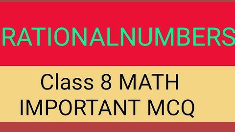 MCQ Class 8th math |Chapter1|Rational Number|CBSE |Pseb