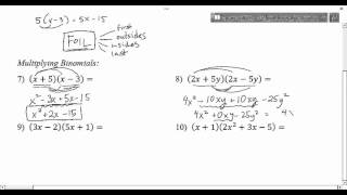 1.4.4 - Multiplying Binomials