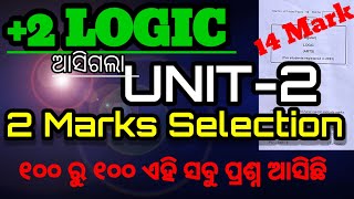 Xii Logic Selected 2 Mark Prasna Unit 2 for  Board Exam 2026 | +2 2nd Year logic 2 Mark questions 