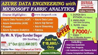 AZURE DATA ENGINEERING with MICROSOFT FABRIC ANALYTICS Online Training @ DURGASOFT