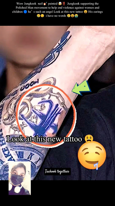 jungkook hands new tattoo 😫😭 I have no words 😢🔥he's so creative 😂#taekook#bts#shorts#trending#vkook