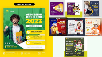 DOWNLOAD FREE School Admission Flyers Design In Adobe Photoshop Tutorial
