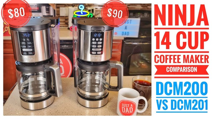  Ninja DCM201BK Programmable XL 14-Cup Coffee Maker PRO, 14-Cup  Glass Carafe, Freshness Timer, with Permanent Filter, Black Stainless  Steel: Home & Kitchen